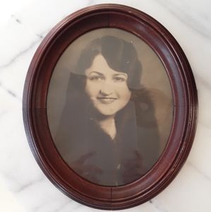 1920's Flapper Girl Photo in Frame